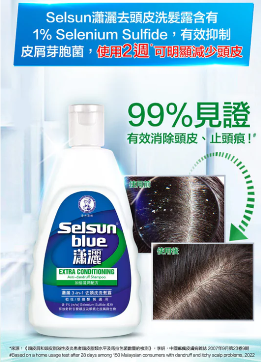 Selsun Blue 瀟灑3合1去頭皮洗髮露 (200ml)